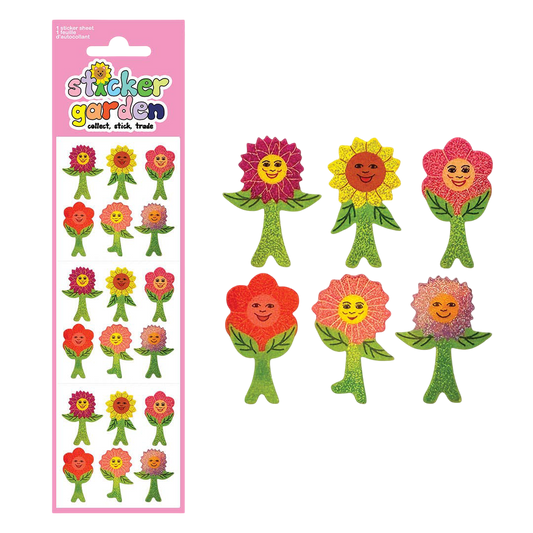Glitter Flower Power Stickers