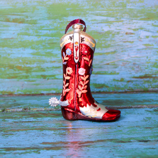 Rhinestone Cowboy Boot Ornament