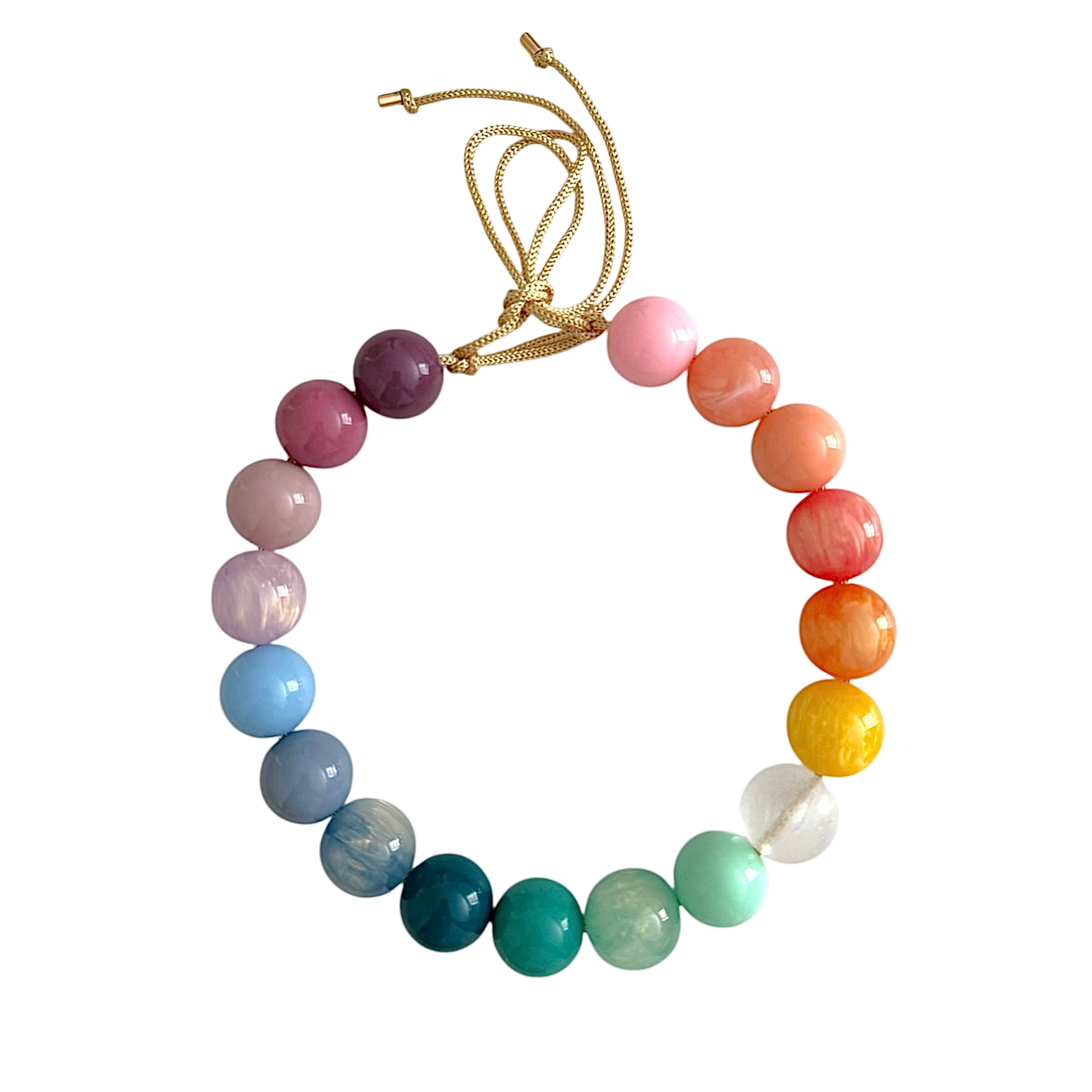 Chunky Gumball Beaded Necklace - Watercolor