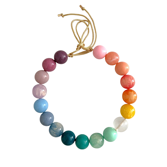 Chunky Gumball Beaded Necklace - Watercolor