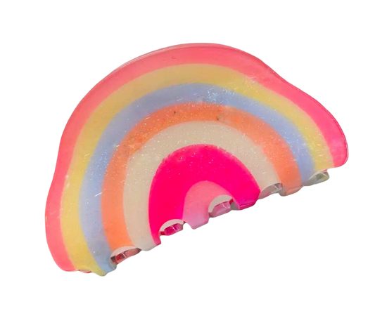 Bright Rainbow Glitter Hair Clip