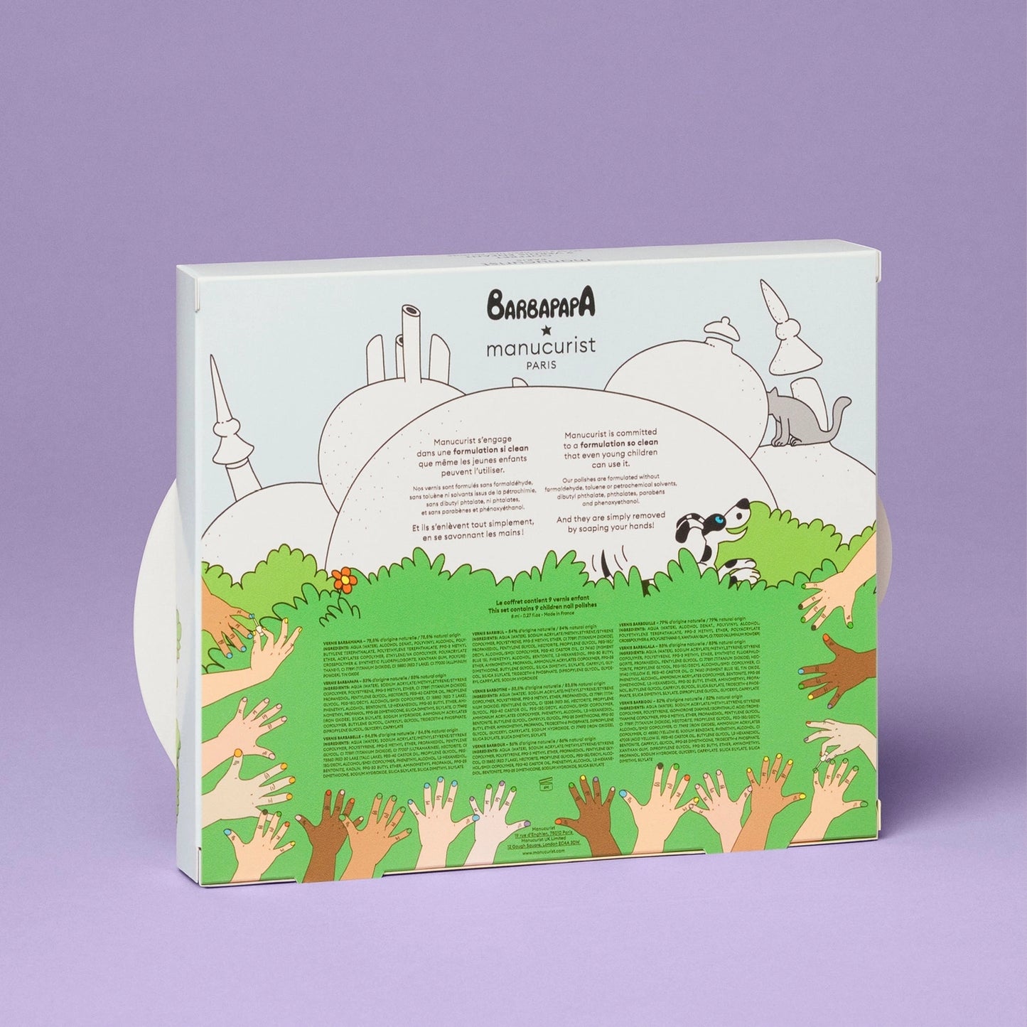 Set of 9 Kids Nail Polish - Barbapapa Family