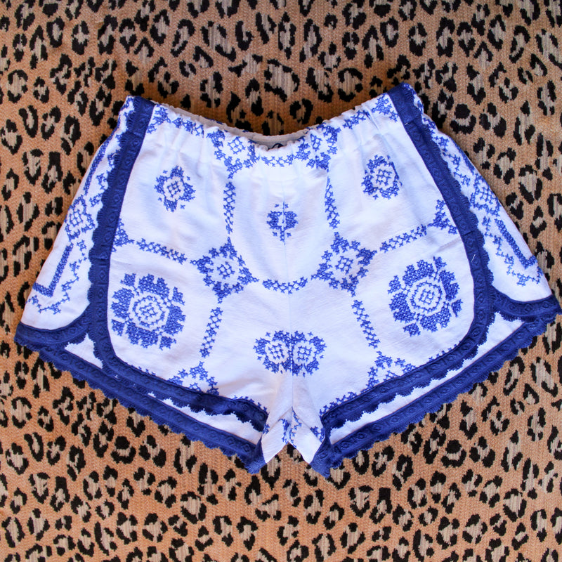 Embroidered Italian Dolphin Shorts - One of a Kind
