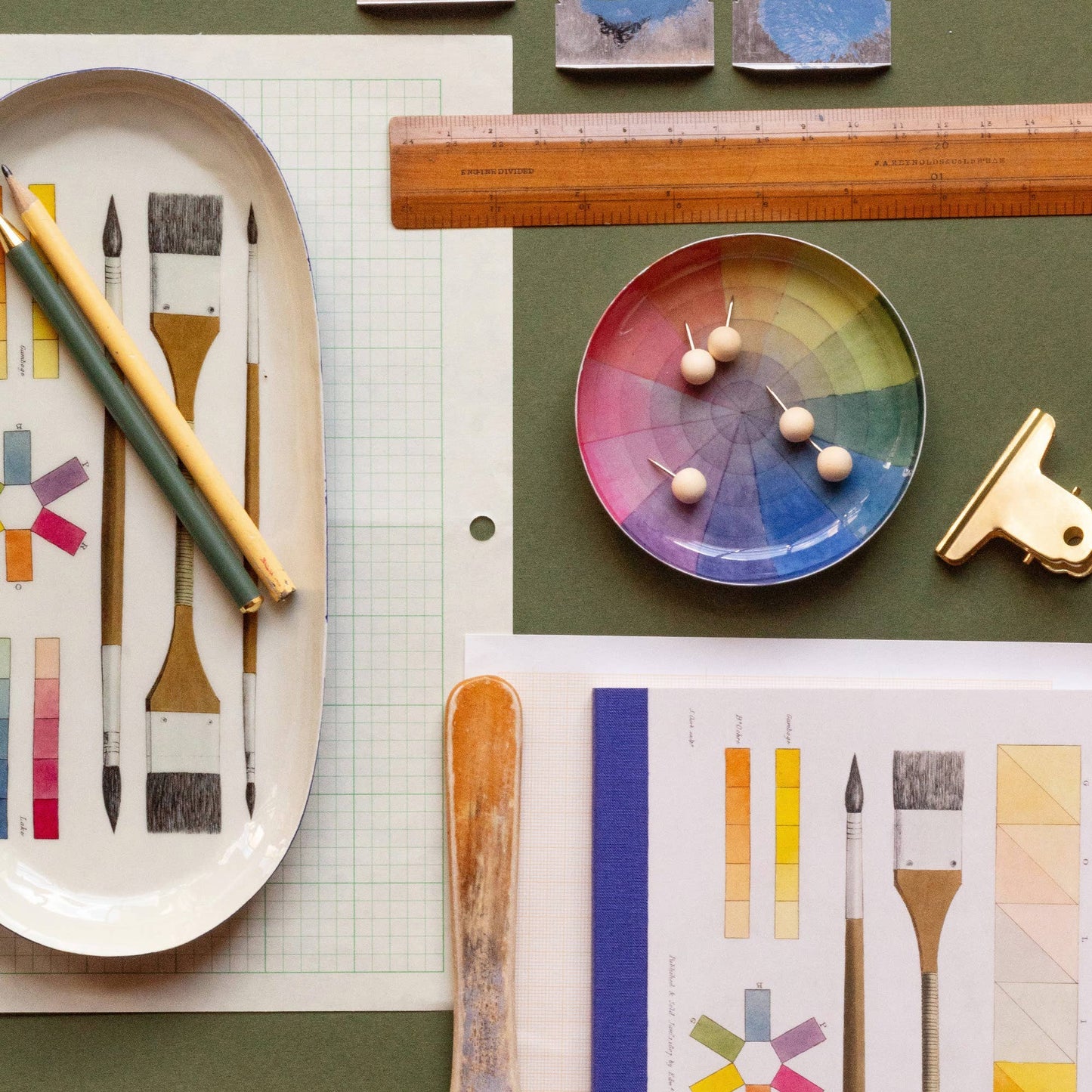 Round Enamel Mini Tray - Vintage Colour Wheel