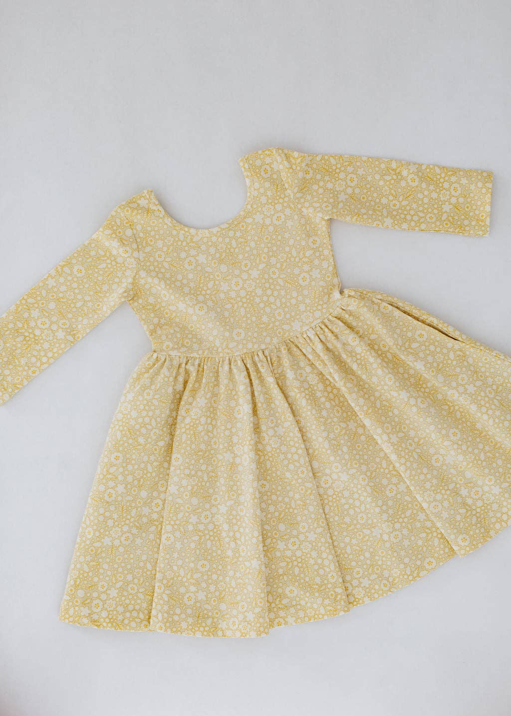 Three-Quarter Sleeve Twirl Dress - Buttercup