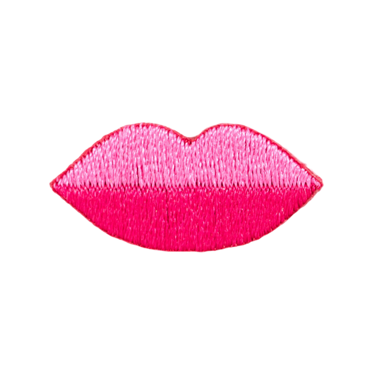 Pink Lips Embroidered Sticker Patch