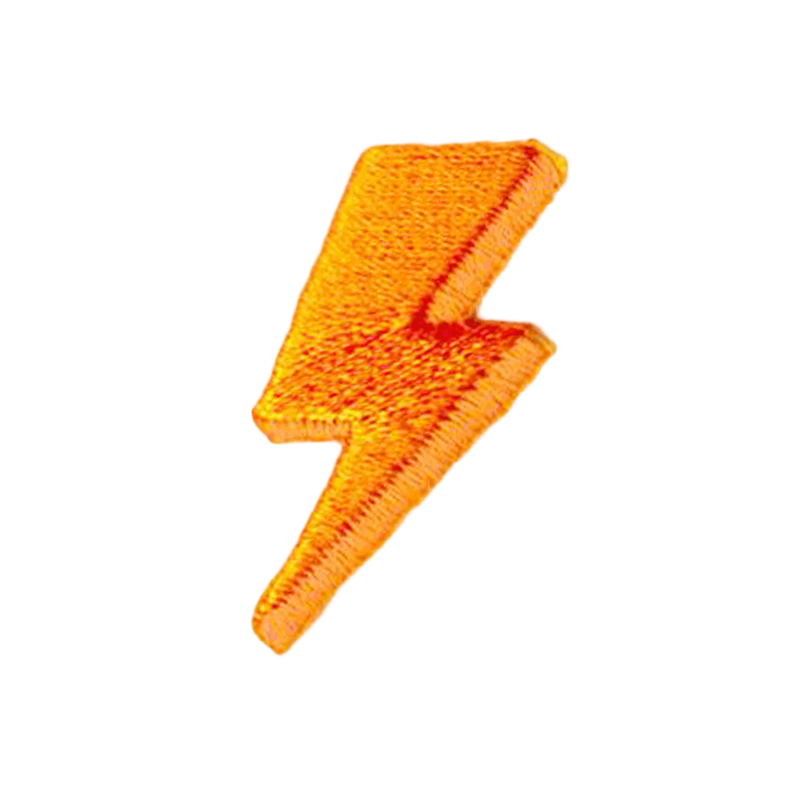 Lightning Bolt Embroidered Sticker Patch