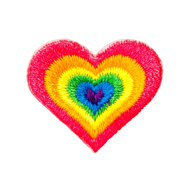 Rainbow Heart Embroidered Sticker Patch