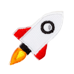 Rocketship Embroidered Sticker Patch