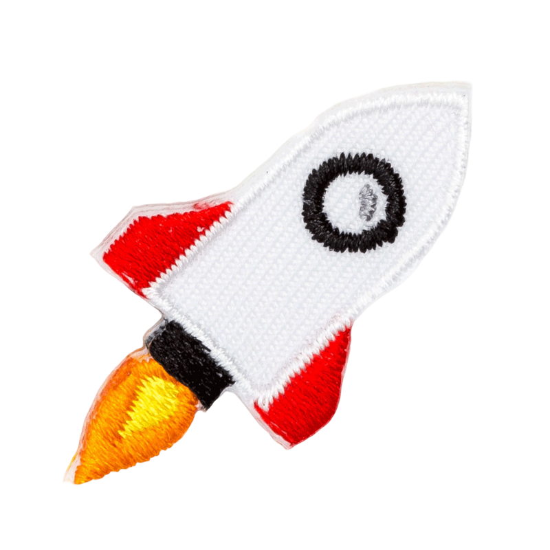 Rocketship Embroidered Sticker Patch