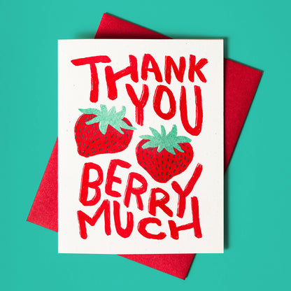 Thank You Berry Much Risograph Card