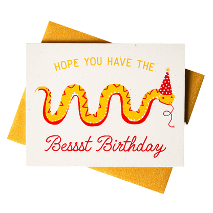 Bessst Birthday Snake Risograph Card