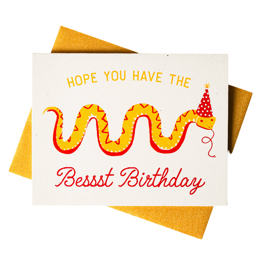 Bessst Birthday Snake Risograph Card