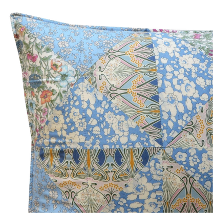 Liberty Print Patchwork Cushion - Blue Traingles