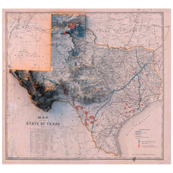 1887 State of Texas Map Print