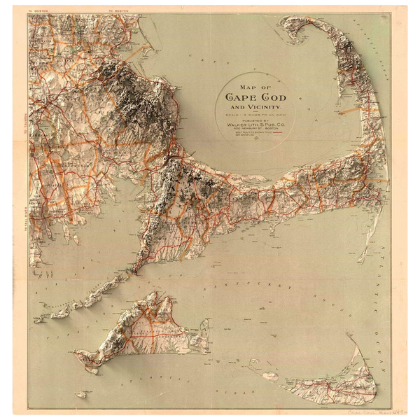 1890 Cape Cod, Massachusetts Map Print