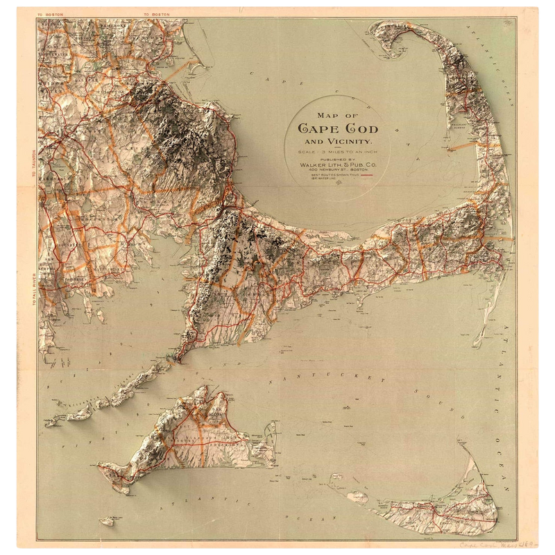 1890 Cape Cod, Massachusetts Map Print