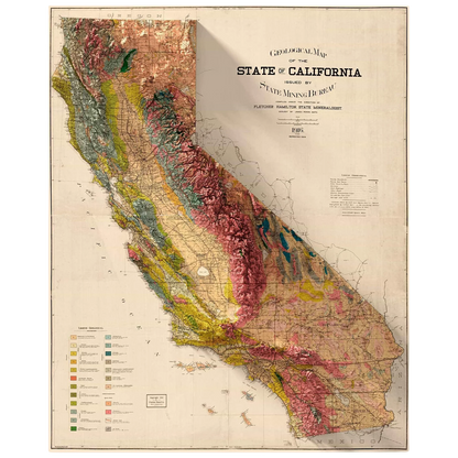 1916 State of California Geological Map Print