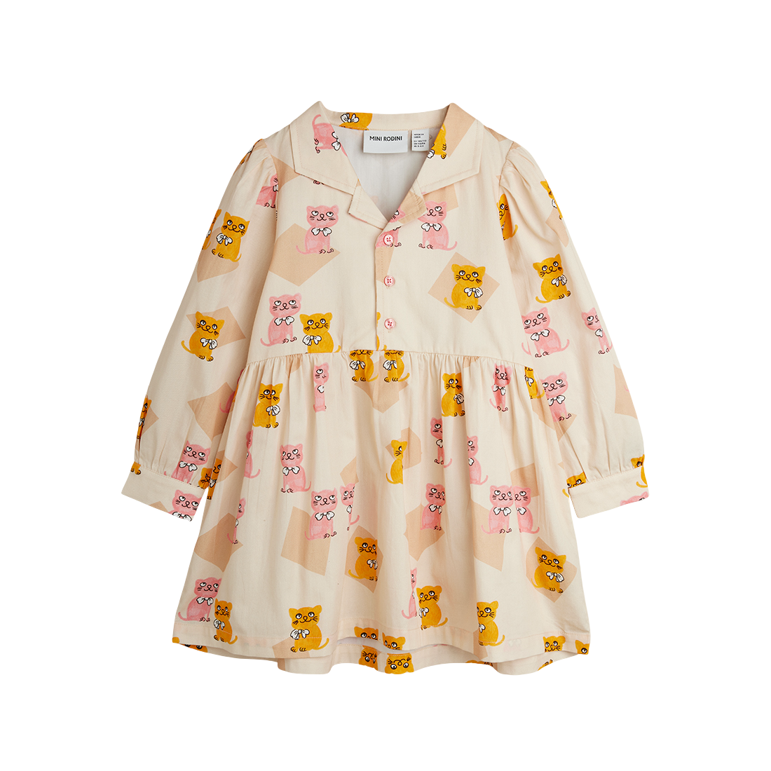 Kittens Woven Long Sleeve Dress