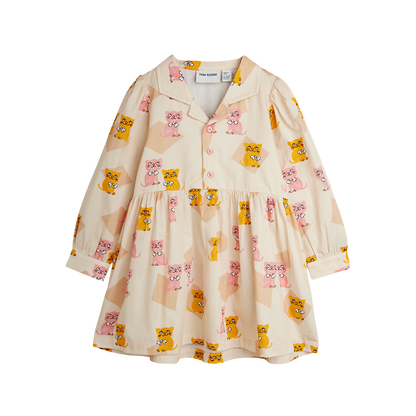Kittens Woven Long Sleeve Dress