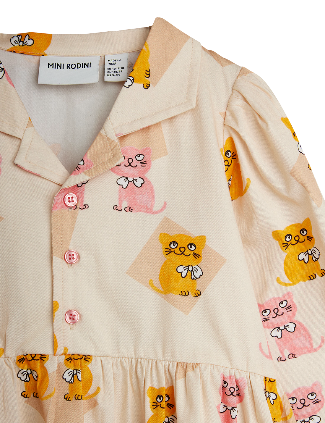 Kittens Woven Long Sleeve Dress