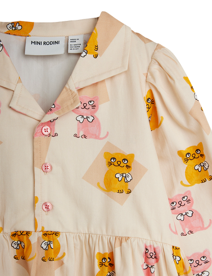Kittens Woven Long Sleeve Dress