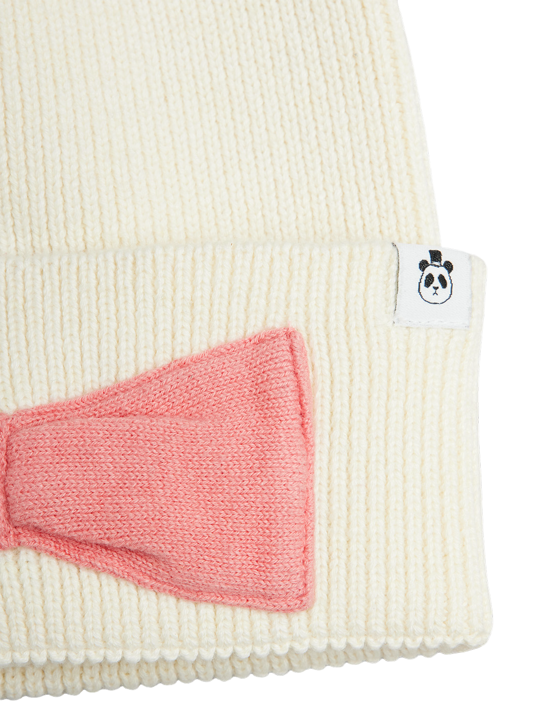 Knitted Wool Blend Beanie - Bow