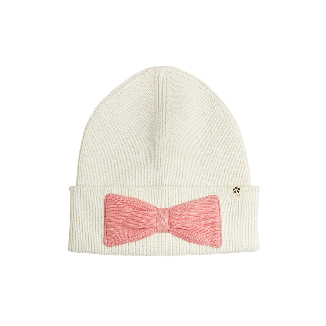 Knitted Wool Blend Beanie - Bow