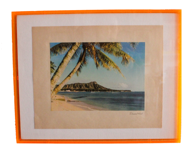 1950s Photo Print with Neon Lucite Frame - Diamond Head