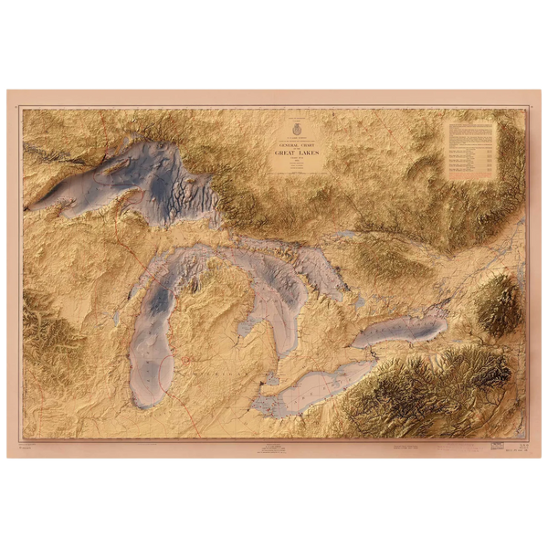 1955 The Great Lakes Map Print