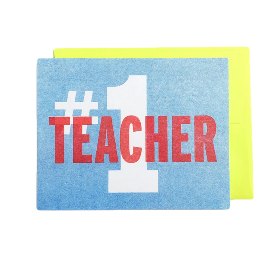 #1 Teacher Risograph Card