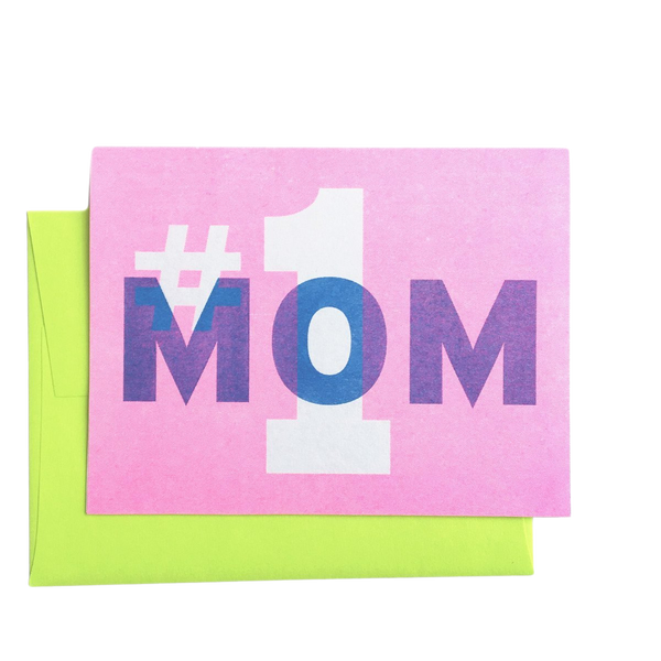 #1 Mom - Risograph Card