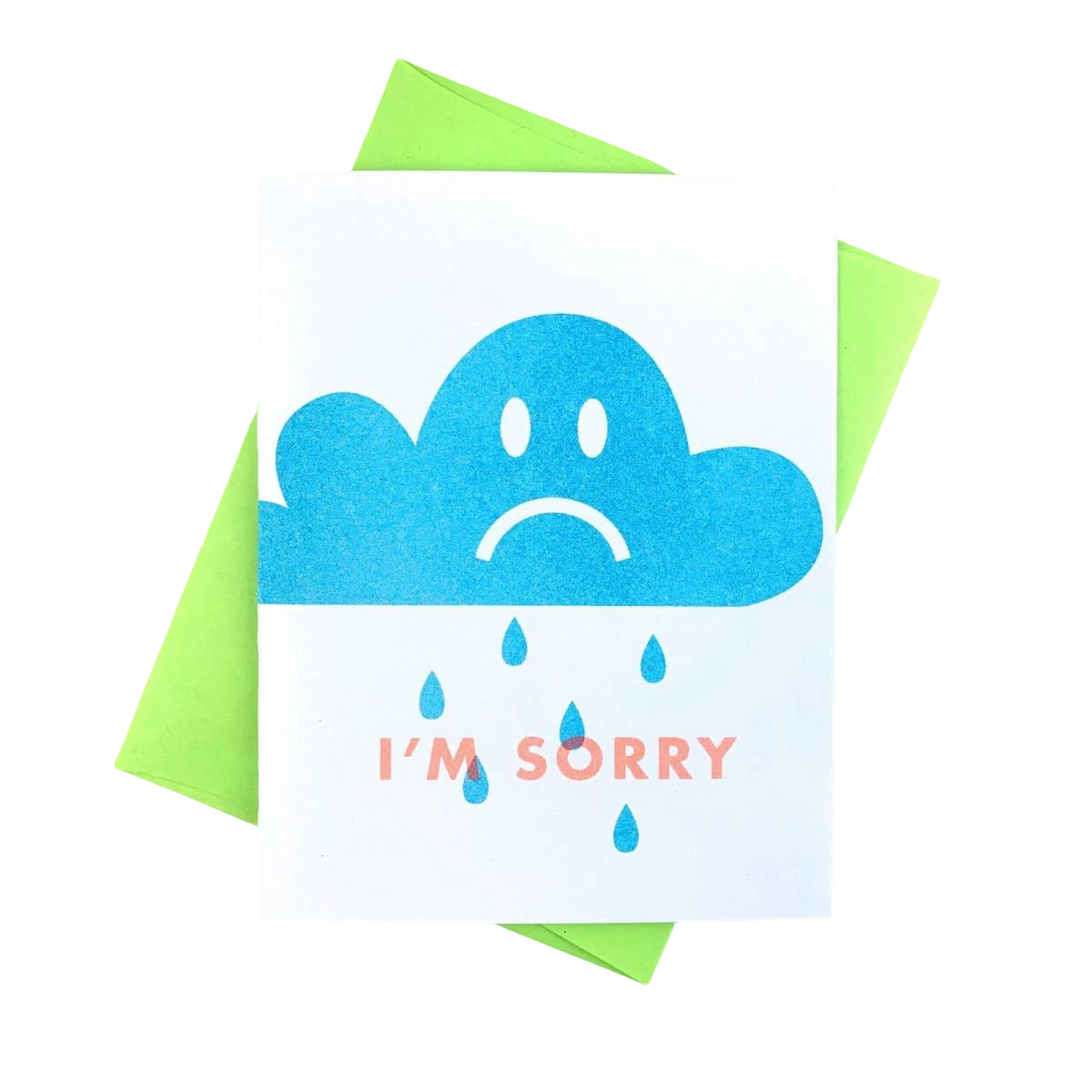 I'm Sorry Cloud Risograph Card