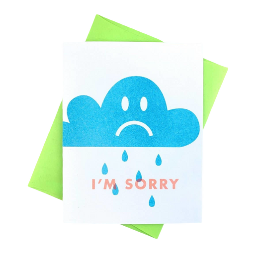 I'm Sorry Cloud Risograph Card