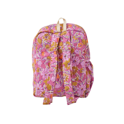 Block Print Backpack - Meera Orchid