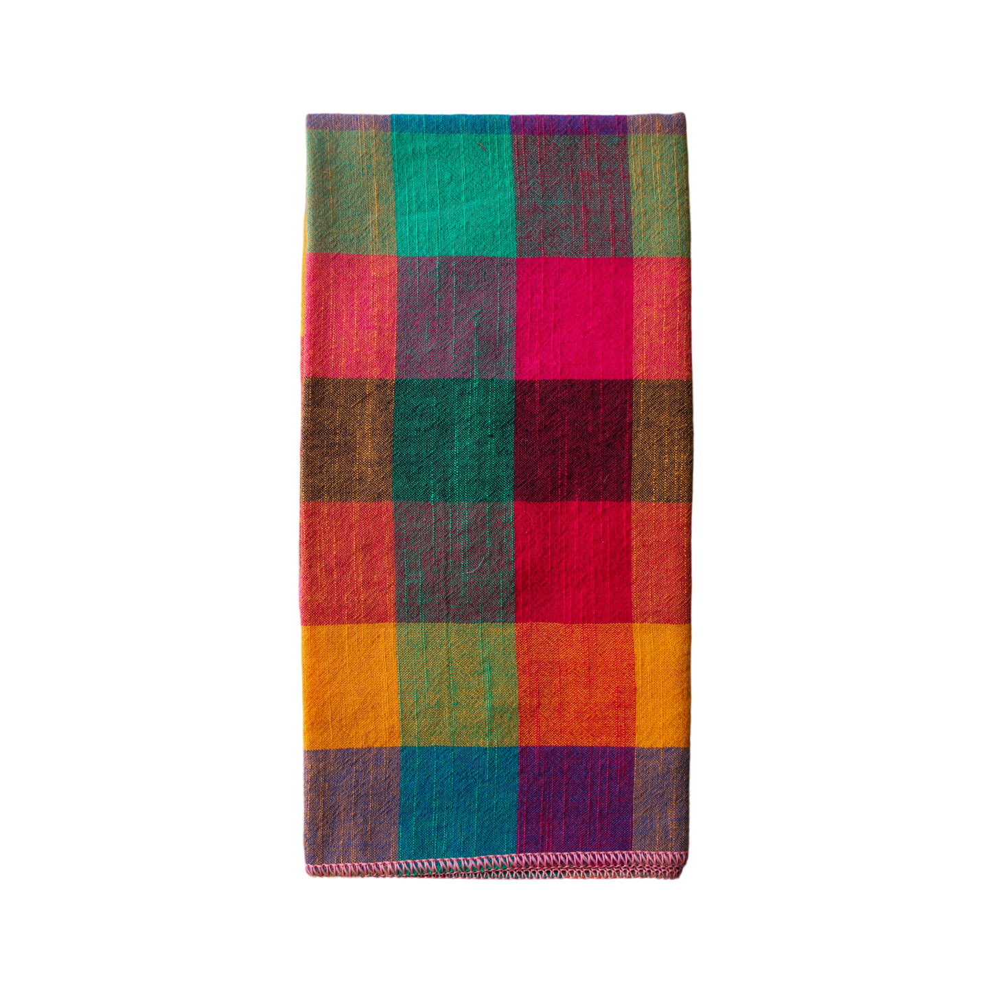 Rainbow Plaid Napkins - Set of 4