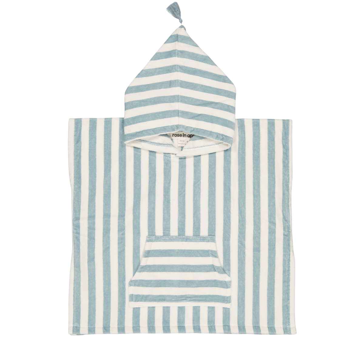 Striped Towel Poncho - Blue Cloud