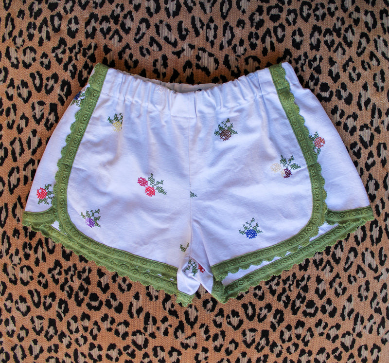 Embroidered Italian Dolphin Shorts - One of a Kind