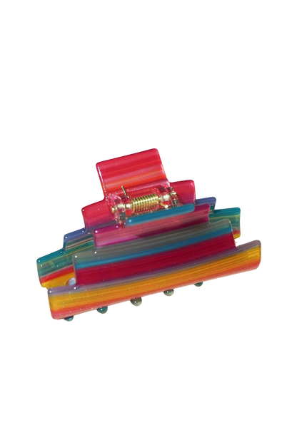 Rainbow Stripe Claw Clip