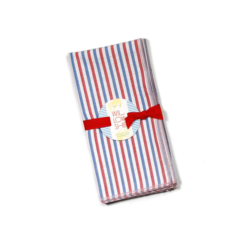Primary Color Striped Napkins - Set of 4