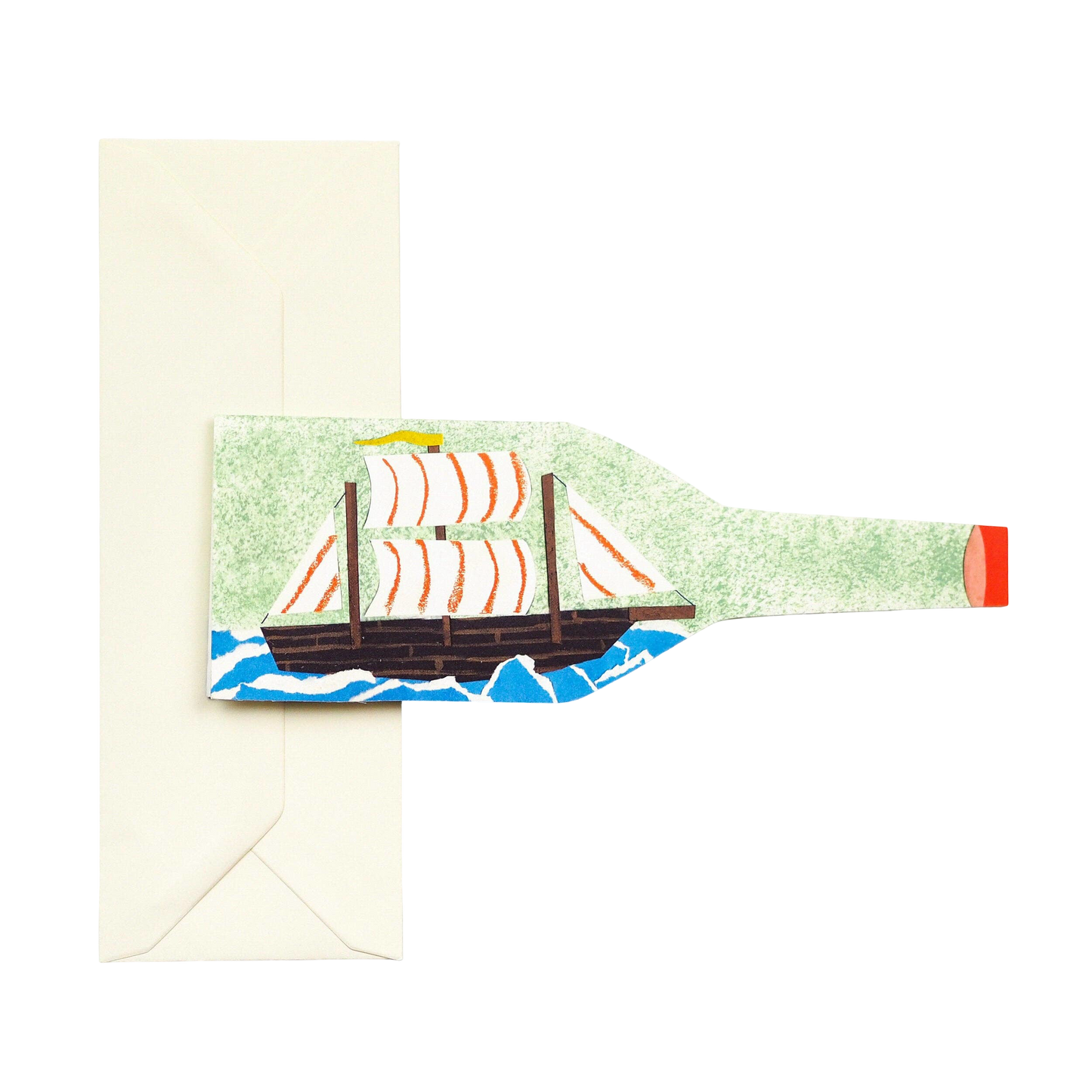 Ship in a Bottle Nautical Card