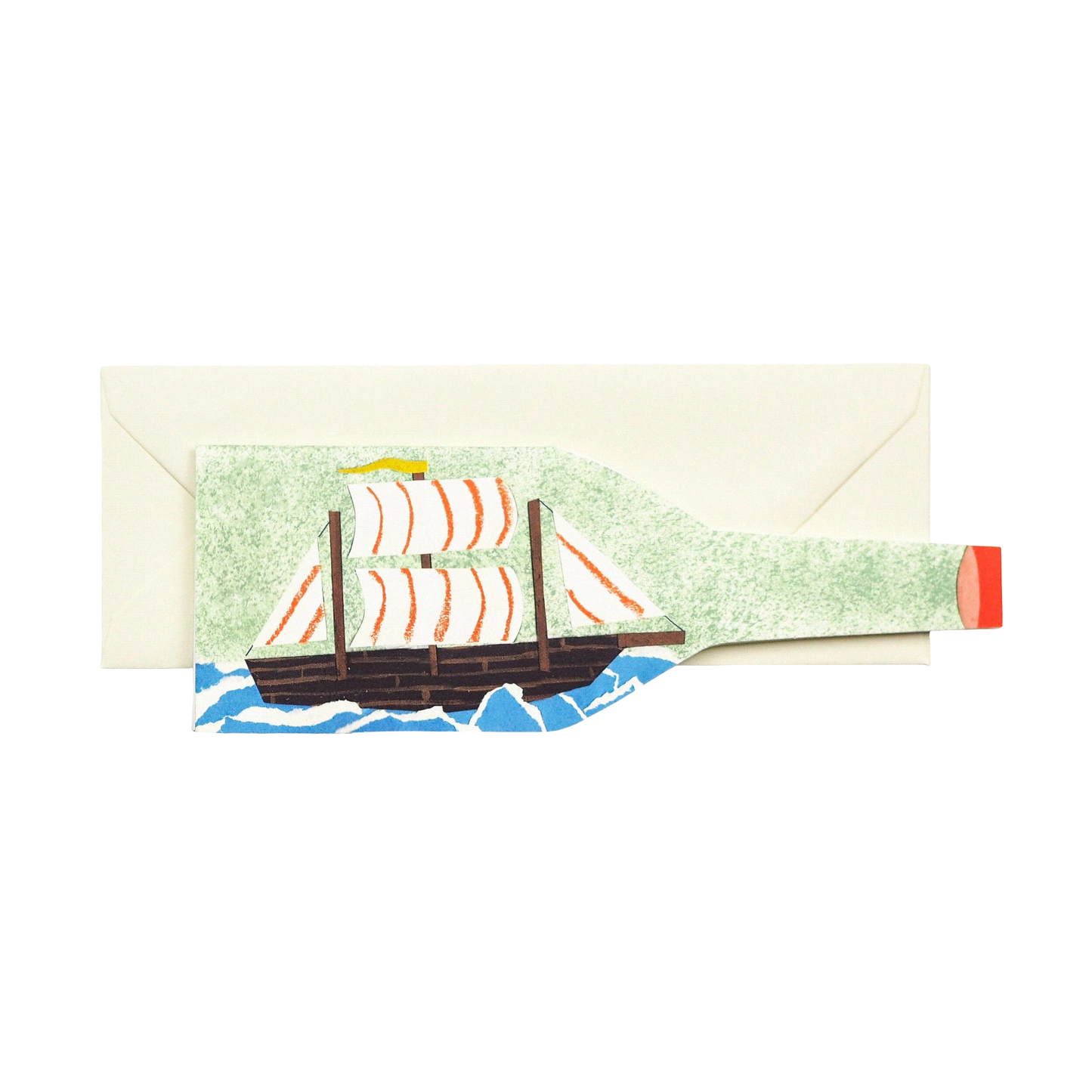 Ship in a Bottle Nautical Card