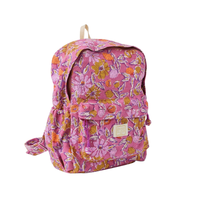 Block Print Backpack - Meera Orchid
