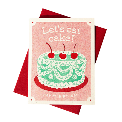 Let's Eat Cake Risograph Card