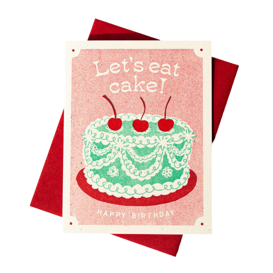 Let's Eat Cake Risograph Card
