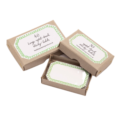 Small Gift Label Stickers - Loopy Green, Box of 50