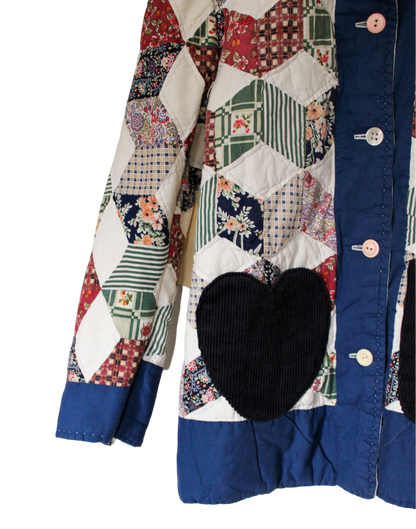 Quilt Chore Jacket - 1980s Tumbling Blocks