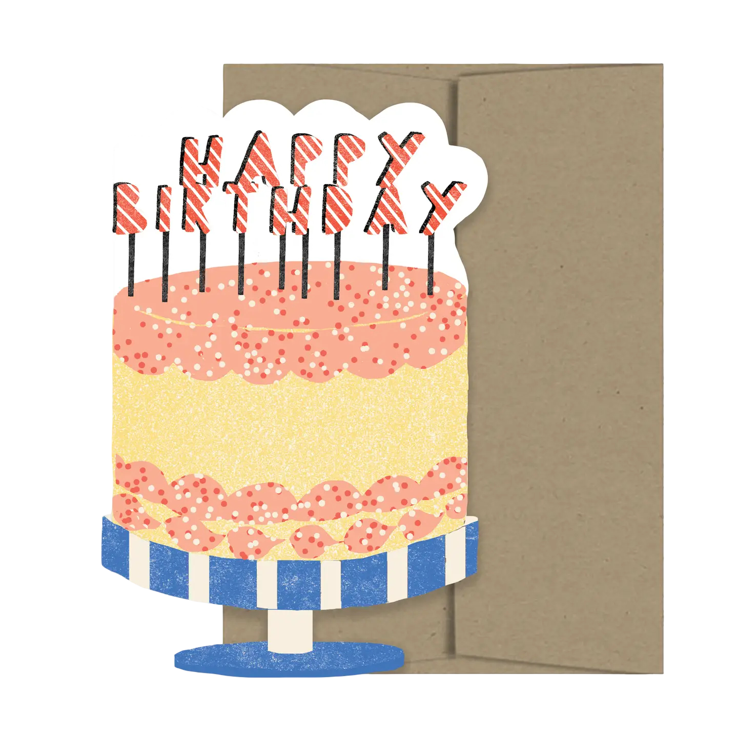 Happy Birthday Cake Die Cut Card