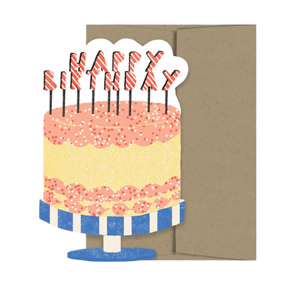 Happy Birthday Cake Die Cut Card