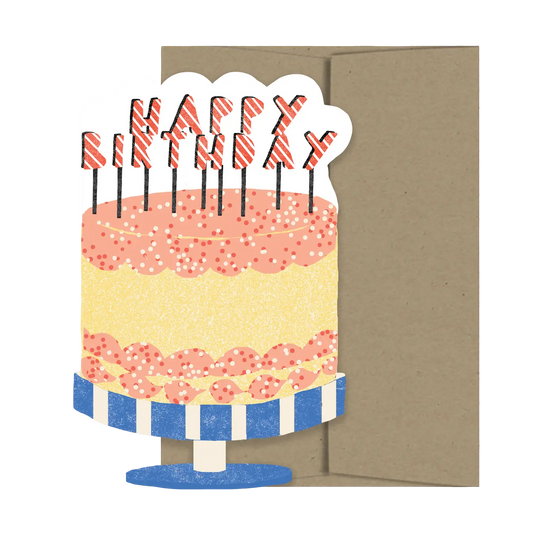 Happy Birthday Cake Die Cut Card